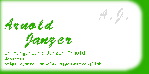 arnold janzer business card